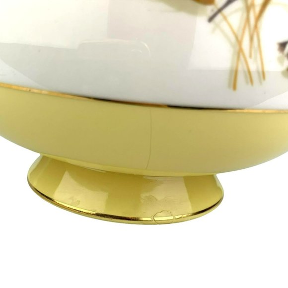 Vtg Teapot Century Service Autumn Gold Wheat Yellow White Fall Homer Laughlin - Picture 5 of 11